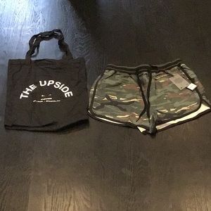 NWT The Upside Army Camo High Waisted Short + Tote